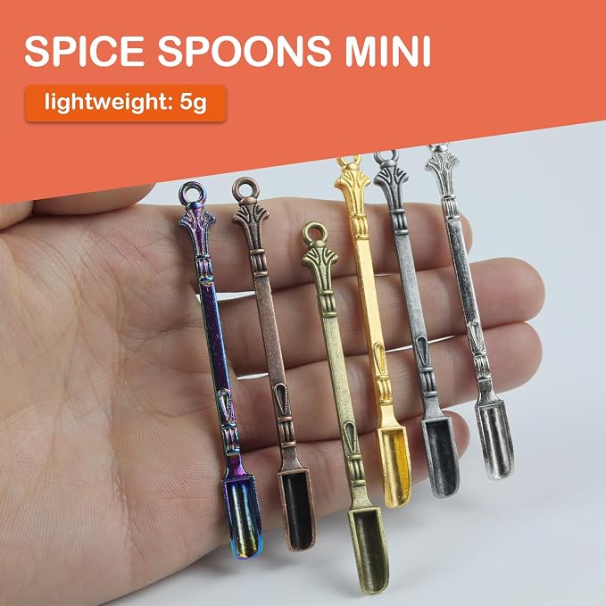 6-Pack Mini Spoons Metal Tiny Shovels 3-Inch Small Medicine Spoon - Image 8