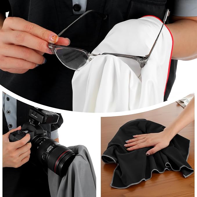 Lemecima 6 Pcs Wine Glass Polishing Cloths Large Microfiber Cleaning Cloths - Image 5