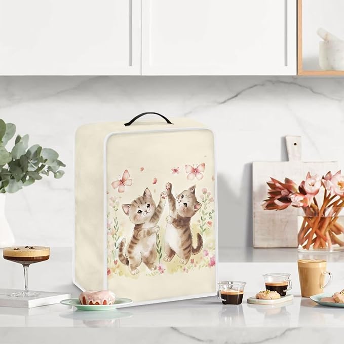 Cute Palying Cats Coffee Maker Cover Coffee Machine Dust Cover Lightweight - Image 3