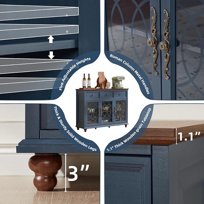 Joaxswe Farmhouse Sideboard Buffet Cabinet - Image 6