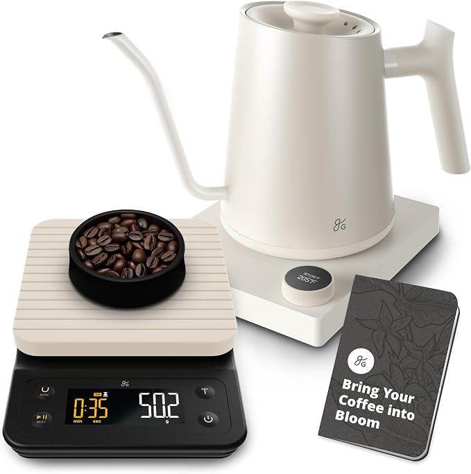 Greater Goods Electric Gooseneck Kettle and Coffee Scale, Designed in St. Louis by GreaterGoods