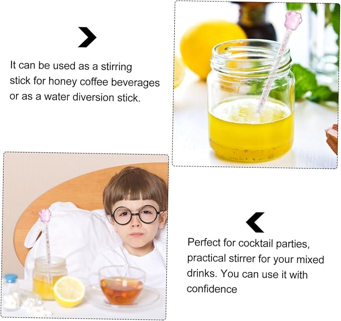 Round Shiny Glass Stirrer Creative Design Swizzle Stick - Image 9
