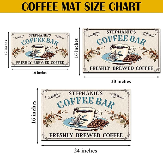 THUYPT Personalized Coffee Mat, Coffee Station Mat Quick Dry, Coffee Spill Mat - Image 2