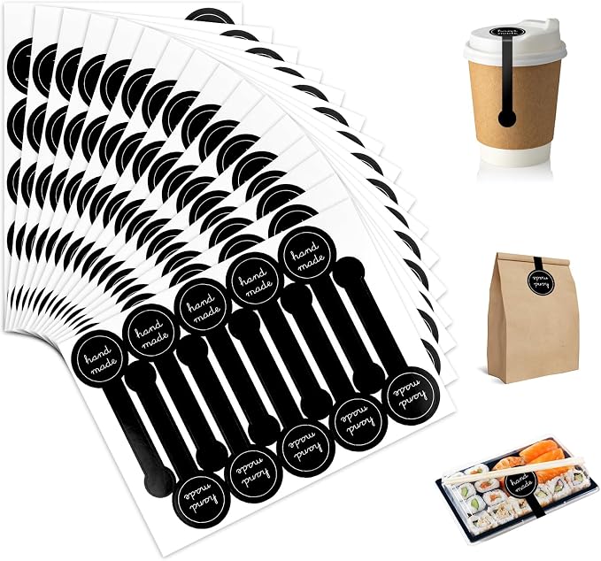 600Pcs Handmade Food Baking Seal Stickers Labels, Self-Adhesive Goods Bakery by Unknown