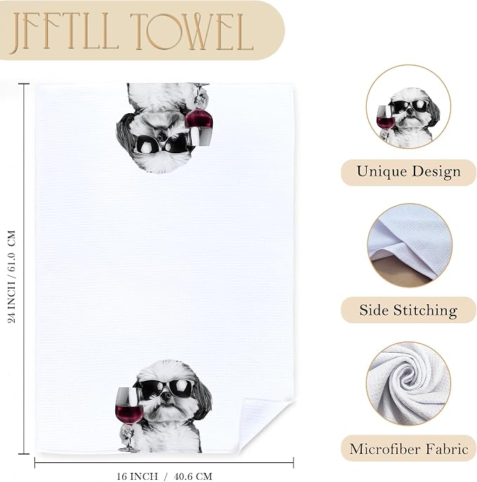 Shih Tzu Decor Kitchen Towels, Shih Tzu Gift Dish Tea Towel - Image 7