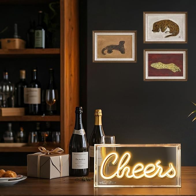 Cheers Neon Sign, USB LED Desk Lightbox Cheers Sign - Image 7