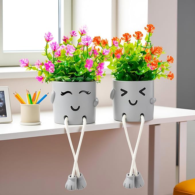 2 Packs Cute Fake Plants, Artificial Potted Plants - Image 6