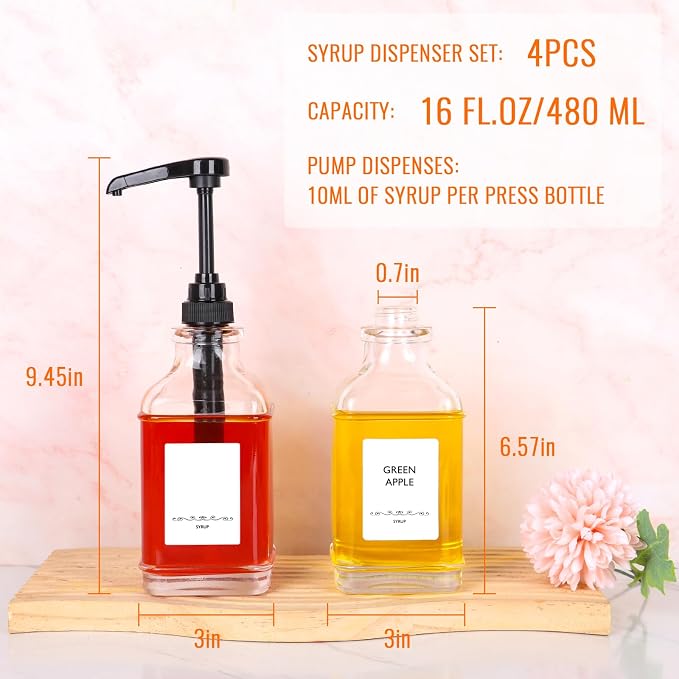 16oz Coffee Syrup Dispenser - Image 4