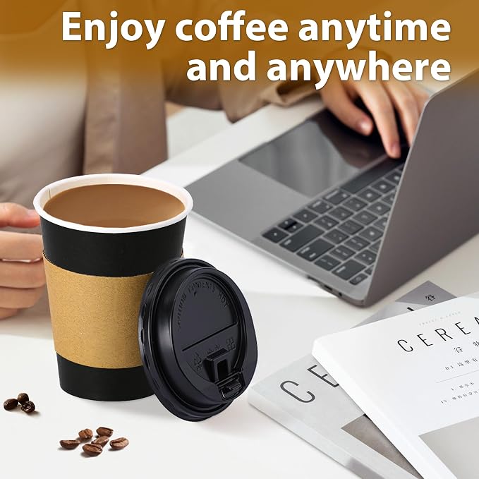 Clawsoff 500 Pack 12 oz Disposable Paper Coffee Cups - Image 5