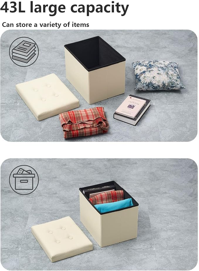 Bsketa Storage Ottoman, Folding Foot Stool - Image 6