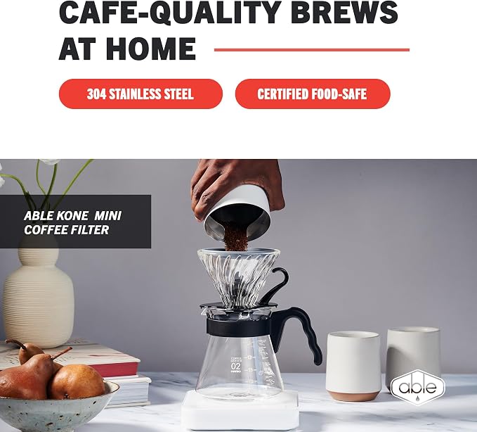 Able KONE MINI for Hario V60 02: Reusable Stainless Steel Coffee Filter - Image 2