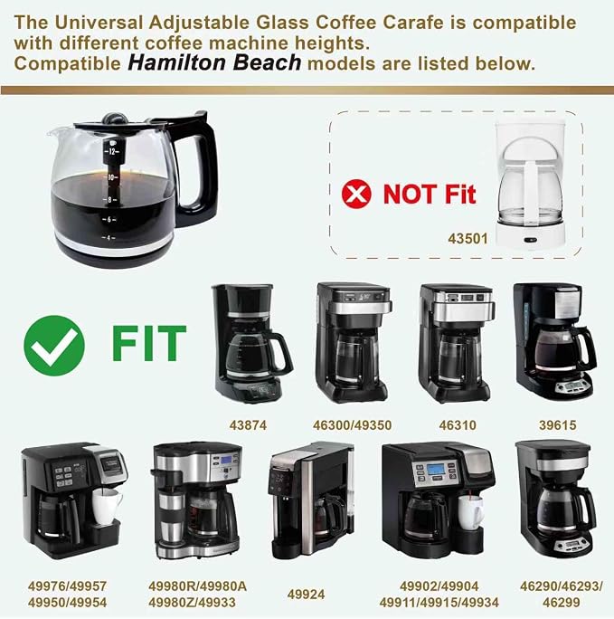 Universal 12-Cup Glass Replacement Coffee Carafe, Compatible - Image 6