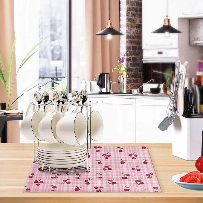 Coffee Mat Coffee Bar Station Maker Machine Pot Table Spill Mat Leather - Image 6