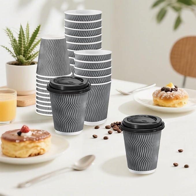 Clawsoff 100 Pack 8 oz Disposable Coffee Cups - Image 6