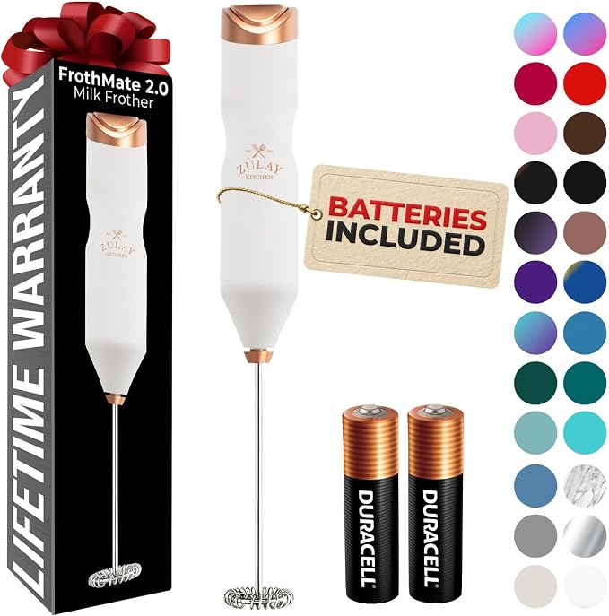 Zulay Kitchen Powerful Frother Wand AA Batteries Included, Ultra Fast Handheld by ZulayKitchen