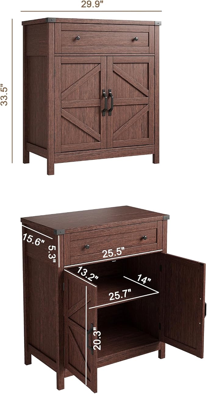 ChooChoo Kitchen Storage Cabinet, Coffee Bar Cabinet, Farmhouse Buffet Sideboard - Image 3
