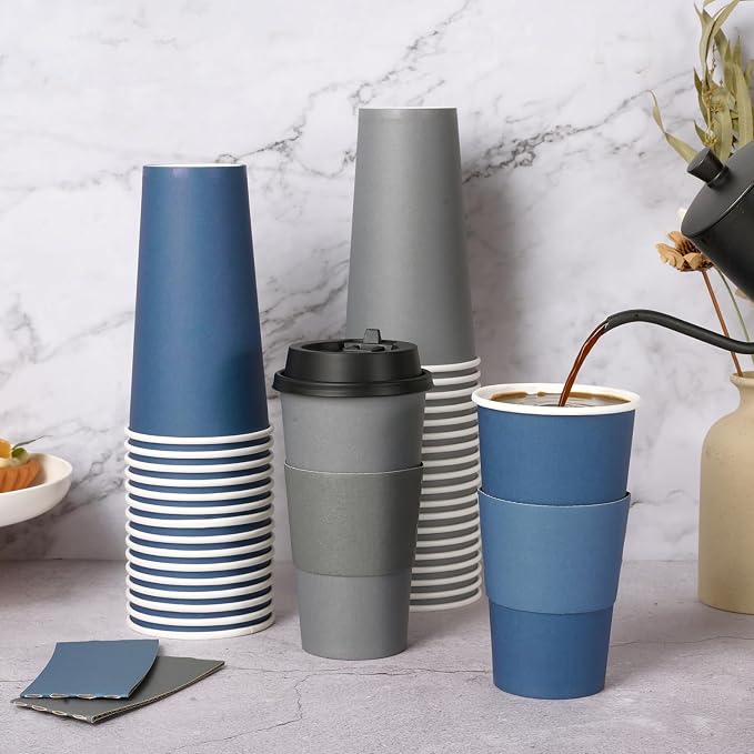 LITOPAK 100 Pack 20 oz Disposable Paper Coffee Cups - Image 3