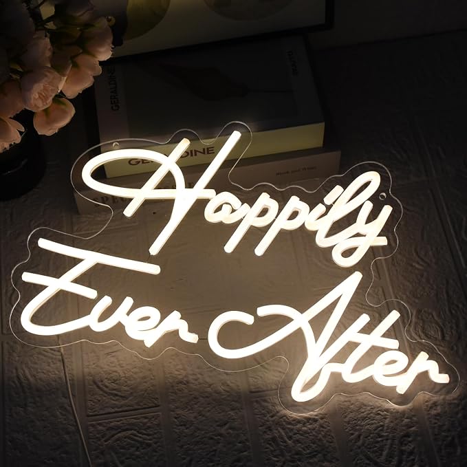 Happily Ever After Neon Sign for Wall Decor, Wedding Neon Lights Sign Dimmable - Image 4