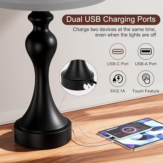Seealle Touch Lamps for Nightstand - Image 3
