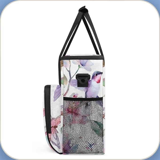 Hummingbird On Flower Coffee Maker Carring Bag, Large Insulated Storage - Image 4
