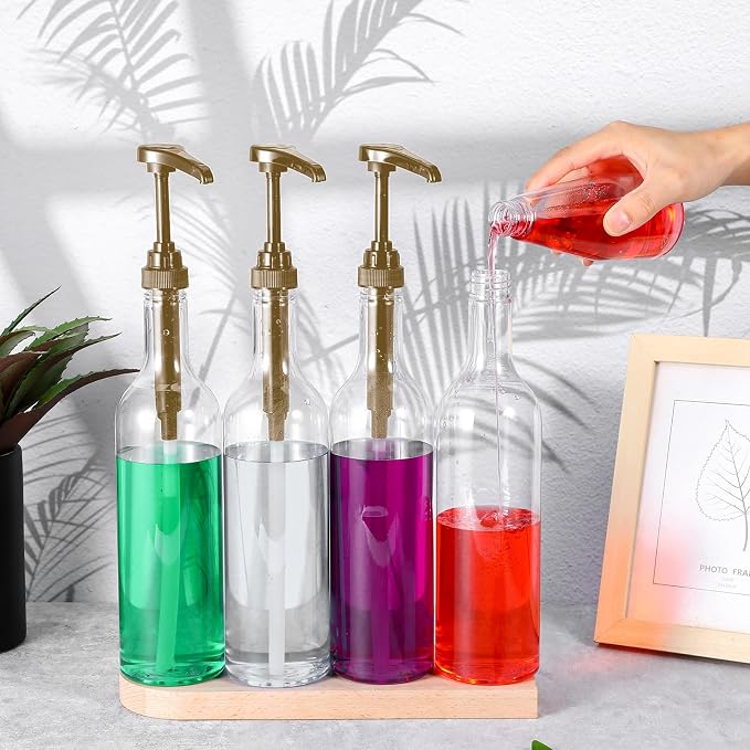 4 Pcs Coffee Syrup Dispenser, 750ml Syrup Bottles, Syrup Dispenser - Image 5