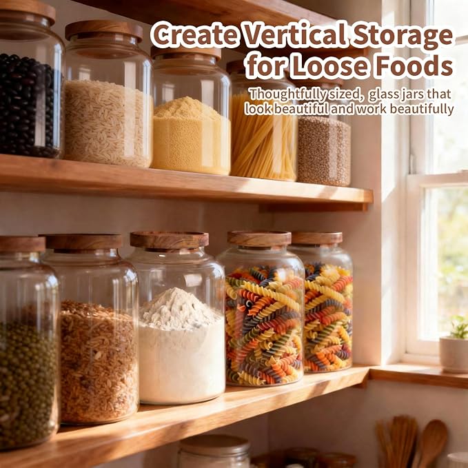 77L 2 PCS Large Glass Food Storage Jars - Image 7