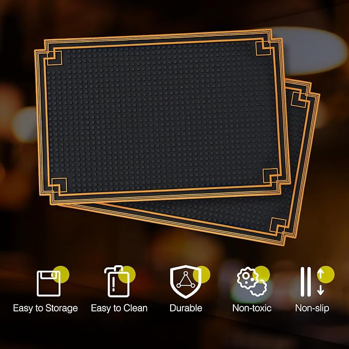 Drydiet 2 Pcs 12 x 6 Inch Bar Mat Non Slip Rubber Mat - Image 3