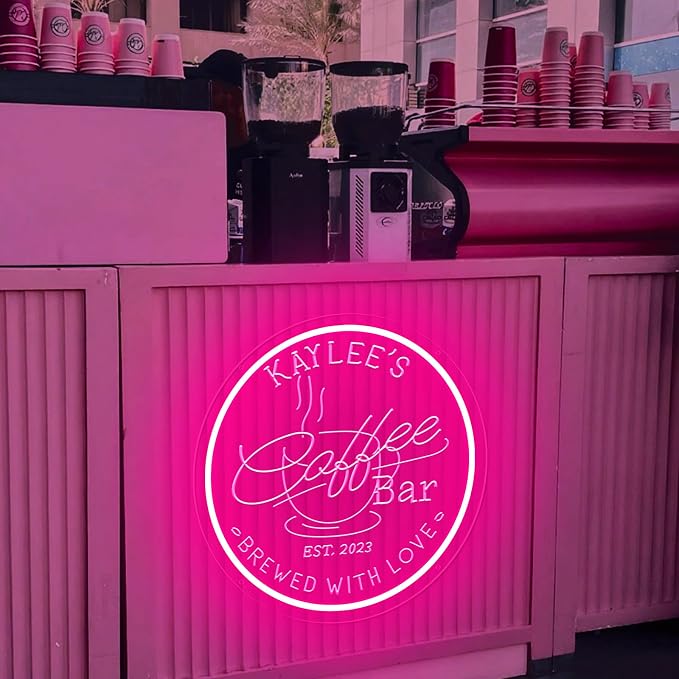Personalized Neon Coffee Bar Sign - Image 3
