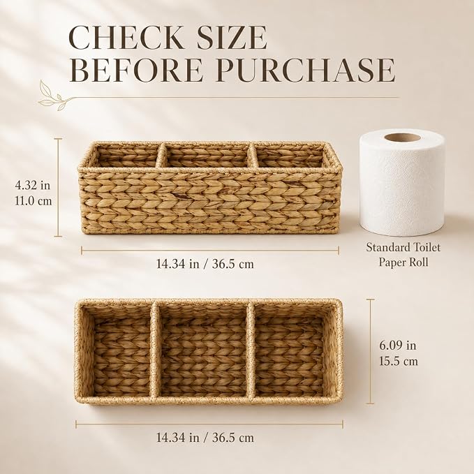 Operitacx 2-Pack Wicker Basket Organizer - Image 3