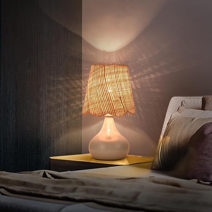 Light Blue Boho Small Table Lamp - Image 7