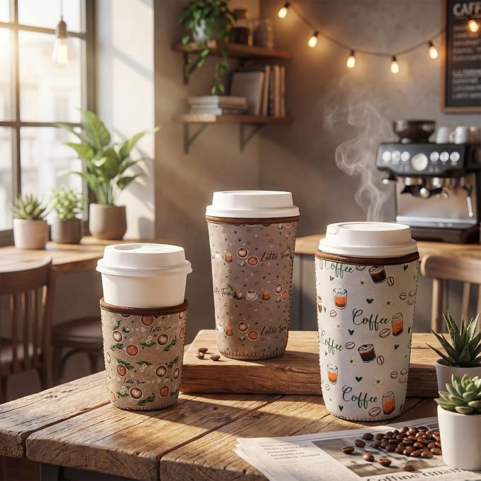 6 Pcs Teacher Iced Coffee Cup Sleeves Gift End of Year Appreciation Reusable - Image 2