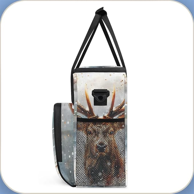 Deer Moose Coffee Maker Carring Bag, Large Insulated Storage Organizer Case - Image 4