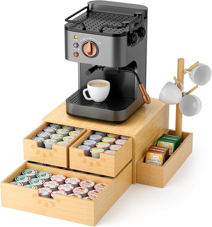 Coffee Pod Drawer, Wooden K Cup Holder by TeaBunch