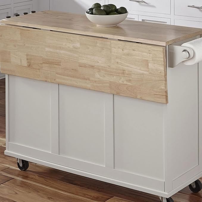 Homestyles Dolly Madison Off-White Mobile Kitchen Island Cart - Image 7