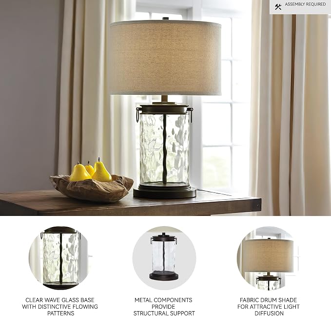 Signature Design by Ashley Tailynn Modern 25.25" Glass Table Lamp - Image 3