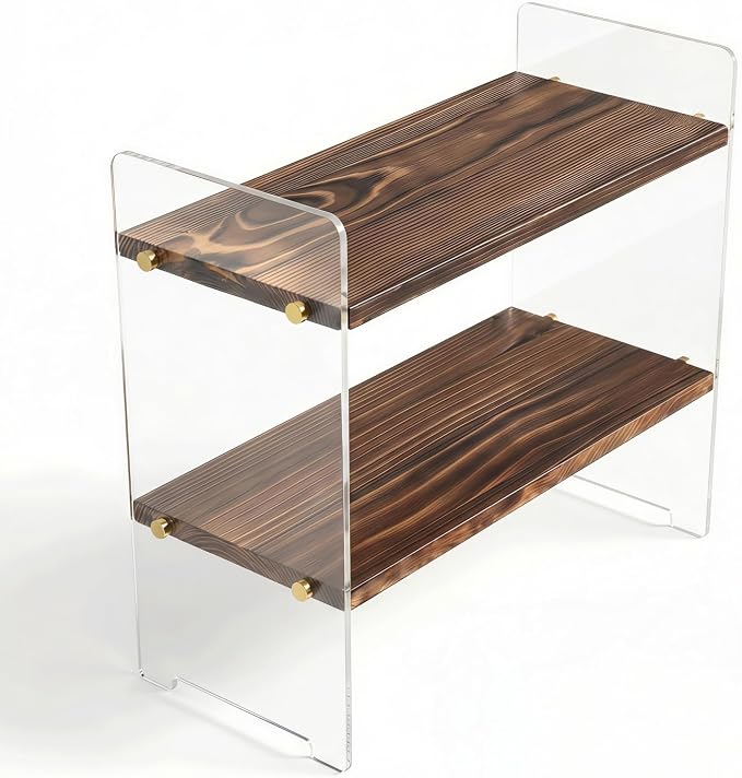 Coffee Station Organizer 2 Tier, Solid Wood Mug Shelffor Coffee Bar, Matcha - Image 3