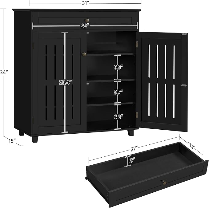 Yaheetech Coffee Bar Cabinet, Bathroom Cabinet - Image 3
