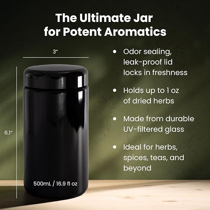 Infinity Jars, Ultraviolet Glass Jar 500 ML Pack 10 Smell Proof, Antistatic - Image 2