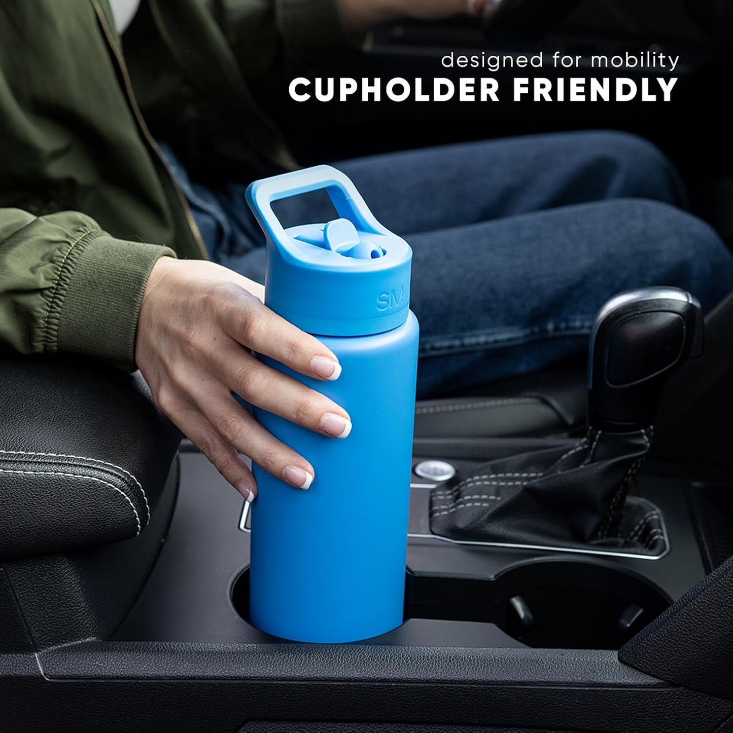 Simple Modern Water Bottle with Straw Lid | Vacuum Insulated Stainless Steel Metal Thermos | Reusable Leak Proof BPA-Free Flask for Sports Gym | Summit Collection | 30oz, Supersonic Blue