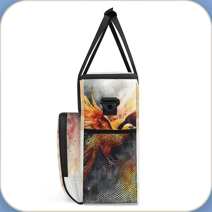 Phoenix Bird Coffee Maker Carring Bag, Large Insulated Storage Organizer Case - Image 4
