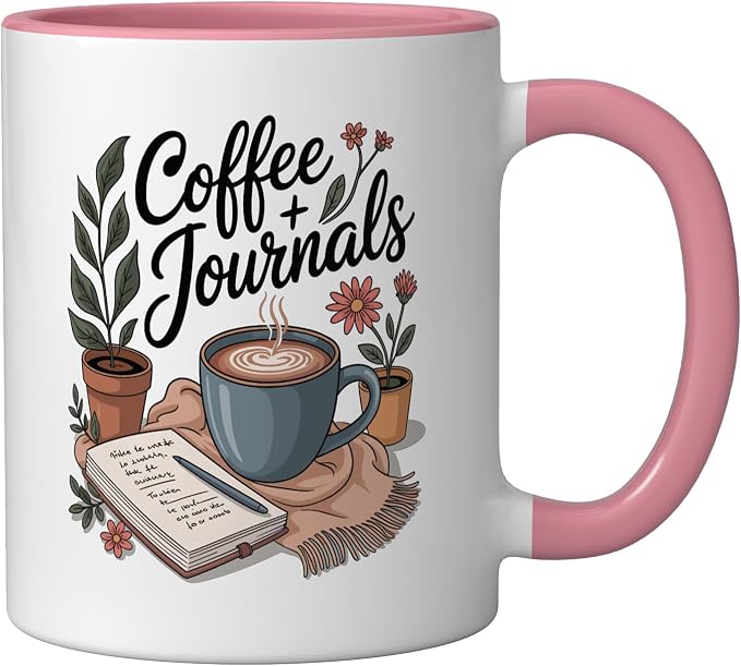 Coffee and Journals Ceramic Mug - Image 2