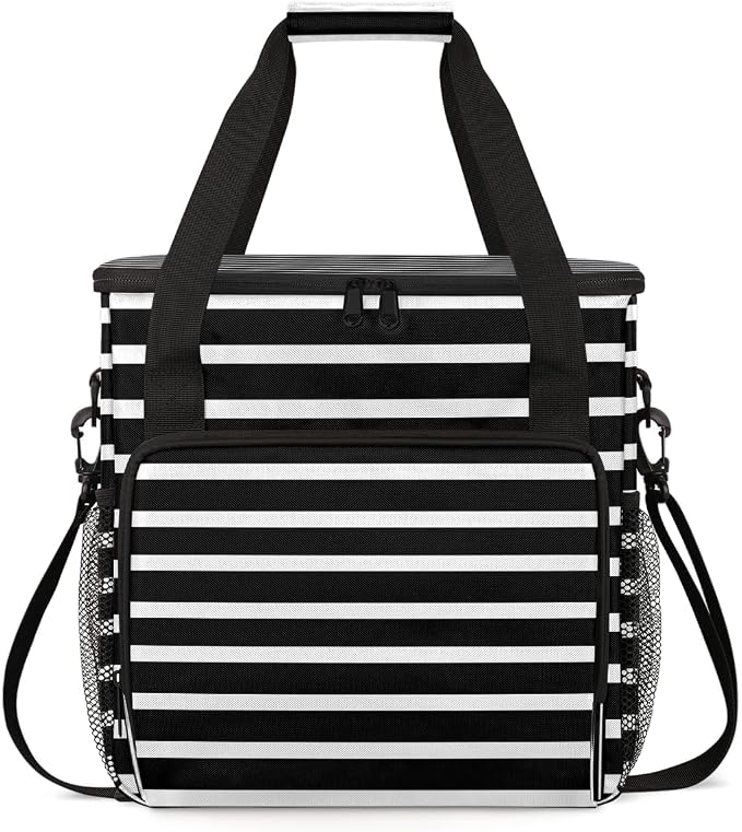 Black and White Striped Coffee Machine Bag Compatible by BICUUZHI