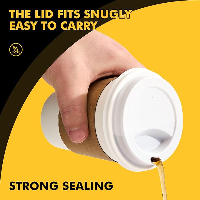 RACETOP 12 oz Paper Coffee Cups, 100 Pack Disposable Coffee Cups - Image 8