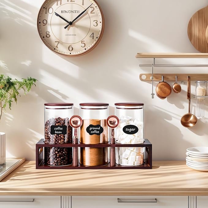 ZOMUIA Glass Coffee Containers Airtight Coffee Bean Storage Canisters - Image 6