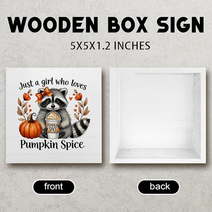 Fall Sign Decor Decorations for Home Autumn Harvest Thanksgiving Pumpkin Spice - Image 2