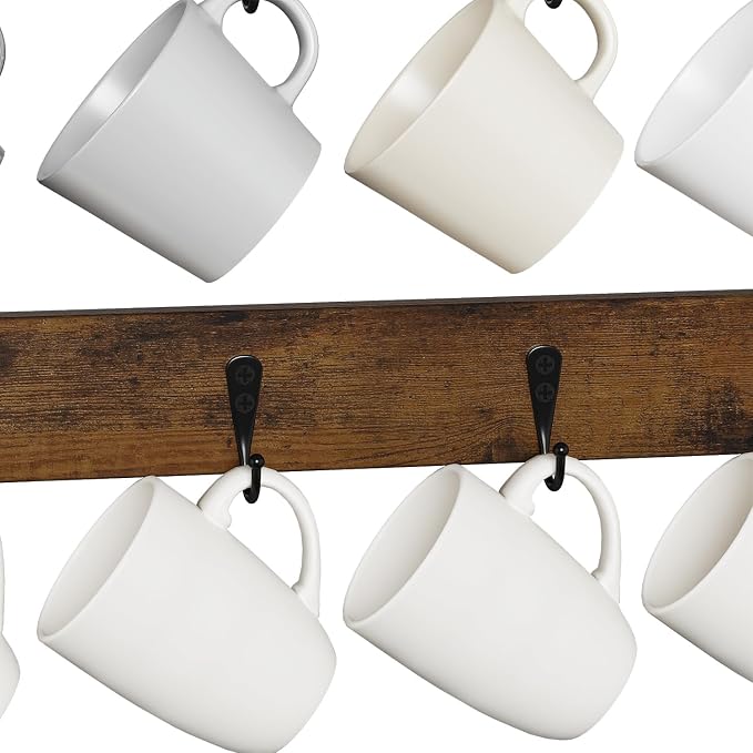 YINMIT Coffee Mug Holder with 12 Hooks, Coffee Cup Holder Wall Mounted with Top - Image 4
