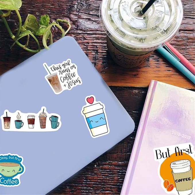 Cute Coffee Cup Stickers, Funny Coffee Accessorise Decals - Image 6