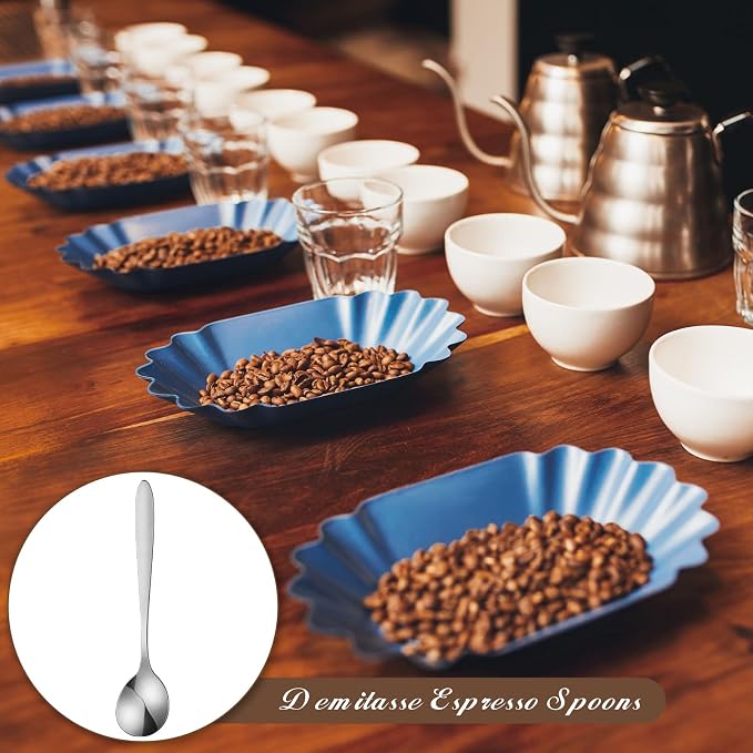 Yinkin 50 Pcs Demitasse Espresso Spoons 4.92" Stainless Steel Tablespoons Metal - Image 4