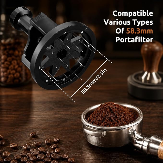 58.3mm WDT Tool Espresso, Press-to-Rotate Espresso Distribution Tool - Image 6