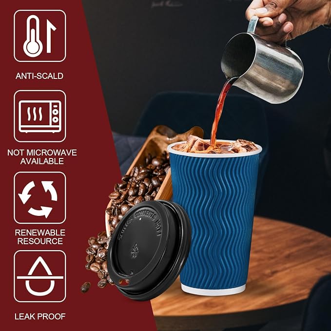Lamosi 16 OZ Disposable Coffee Cups - Image 3
